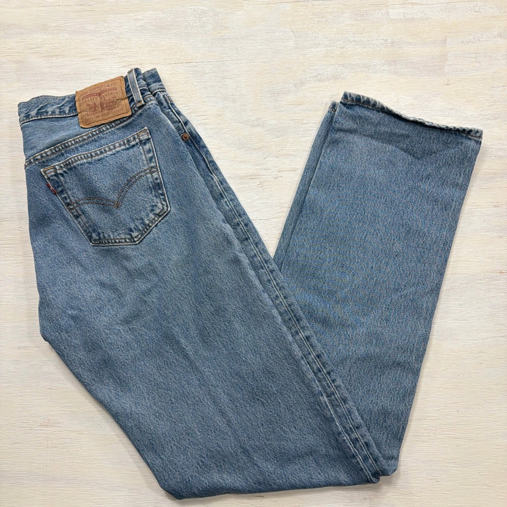Levi's Jeans 501 Original Fit W35 L38 Button Fly Blue Denim Mens Made in USA